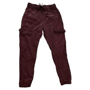 Young Fabulous & Broke Women's Cargo Track Joggers in Burgundy